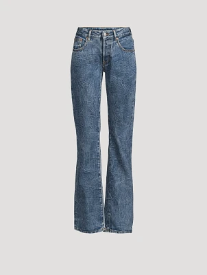 Crinkle Bootcut Jeans