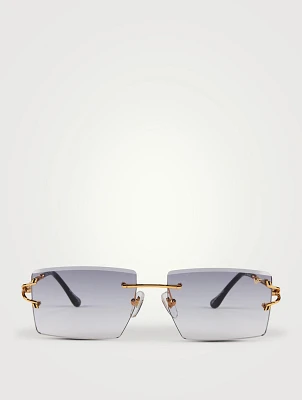 VF Icon Drill Mount 24K Gold Rectangular Sunglasses