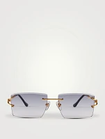 VF Icon Drill Mount 24K Gold Rectangular Sunglasses