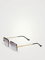VF Icon Drill Mount 24K Gold Rectangular Sunglasses