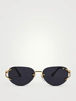 Broadway 24K Gold Drill Mount Round Sunglasses