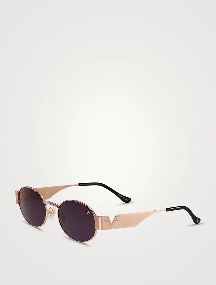 Cypher 24K Gold Plated Oval Sunglasses