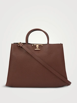 Small T Timeless Leather Shopping Bag