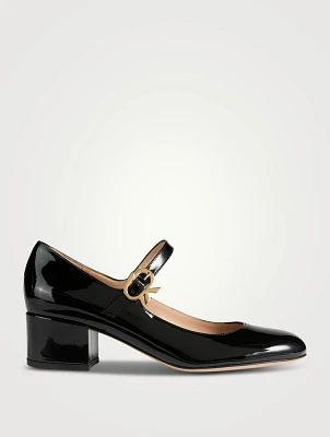 Mary Ribbon Patent Leather Jane Pumps