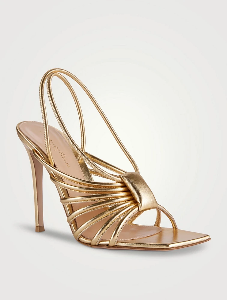 Hellen Metallic Leather Slingback Sandals