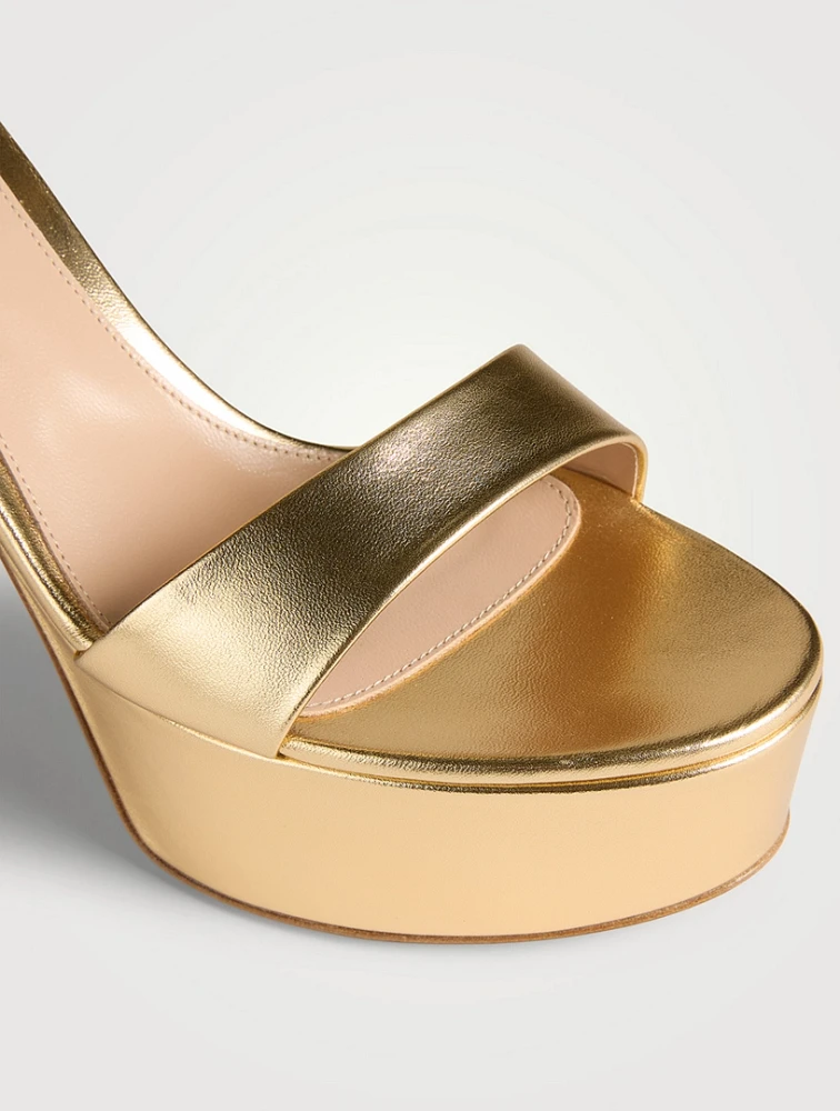 Holly Metallic Leather Platform Sandals