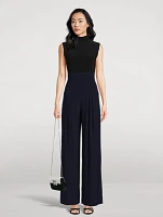 High-Waisted Pleated Trousers