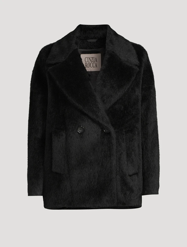 Alpaca And Wool Double-Breasted Peacoat