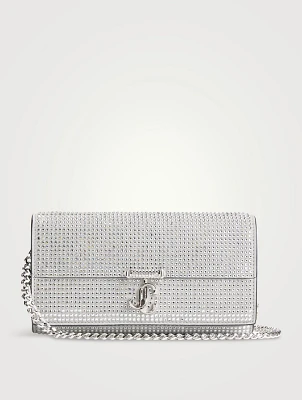 Avenue Embellished Leather Wallet-On-Chain
