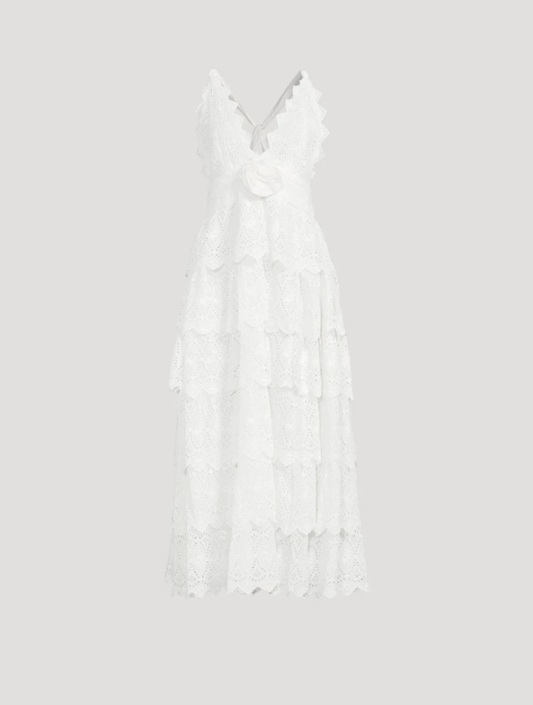 Nevis Tiered Eyelet Cotton Dress