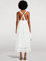 Nevis Tiered Eyelet Cotton Dress