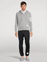 Cotton Zip Hoodie With Four-Bar Stripe