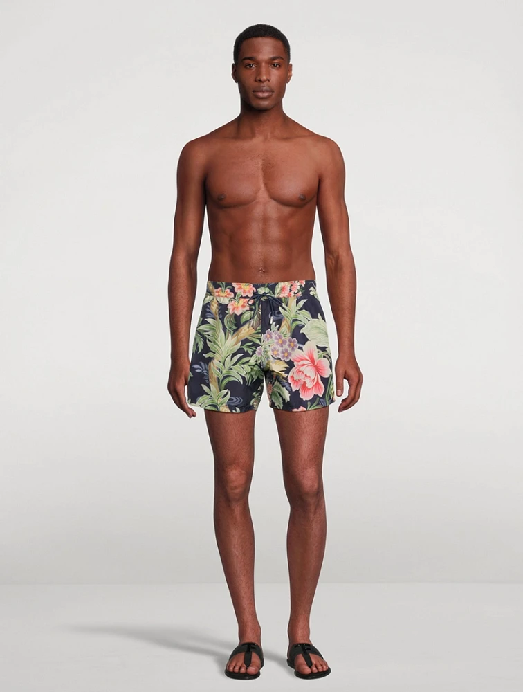 Technical Canvas Floral Swim Shorts