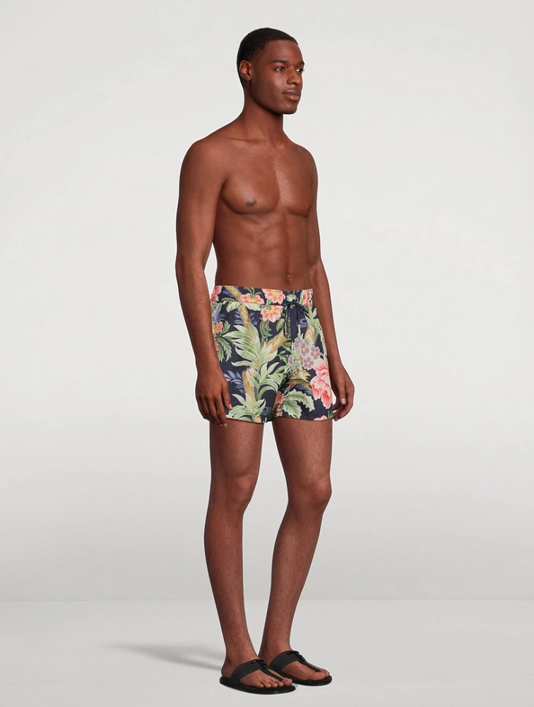 Technical Canvas Floral Swim Shorts