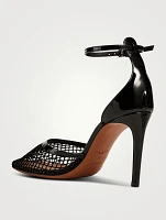 Fishnet Patent Leather Pumps