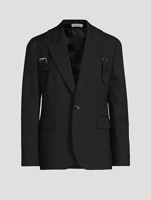 Wool Harness Single Breasted Jacket