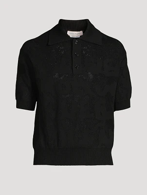 Graffiti Mesh Polo Shirt