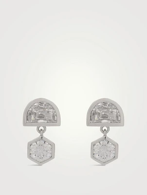 Crescent-Round Drop Earrings