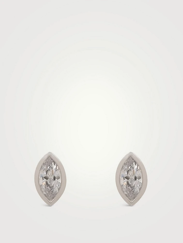 Marquise Bezel Stud Earrings