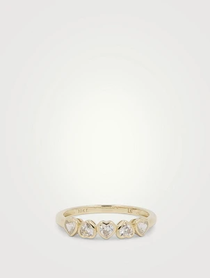 Dainty -Heart Stacker Ring