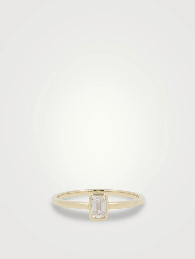 Dainty Emerald-Cut Stacker Ring