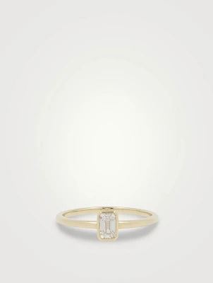 Dainty Emerald-Cut Stacker Ring