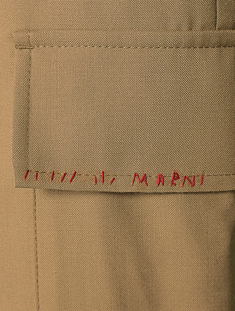 Wool-Blend Cargo Pants