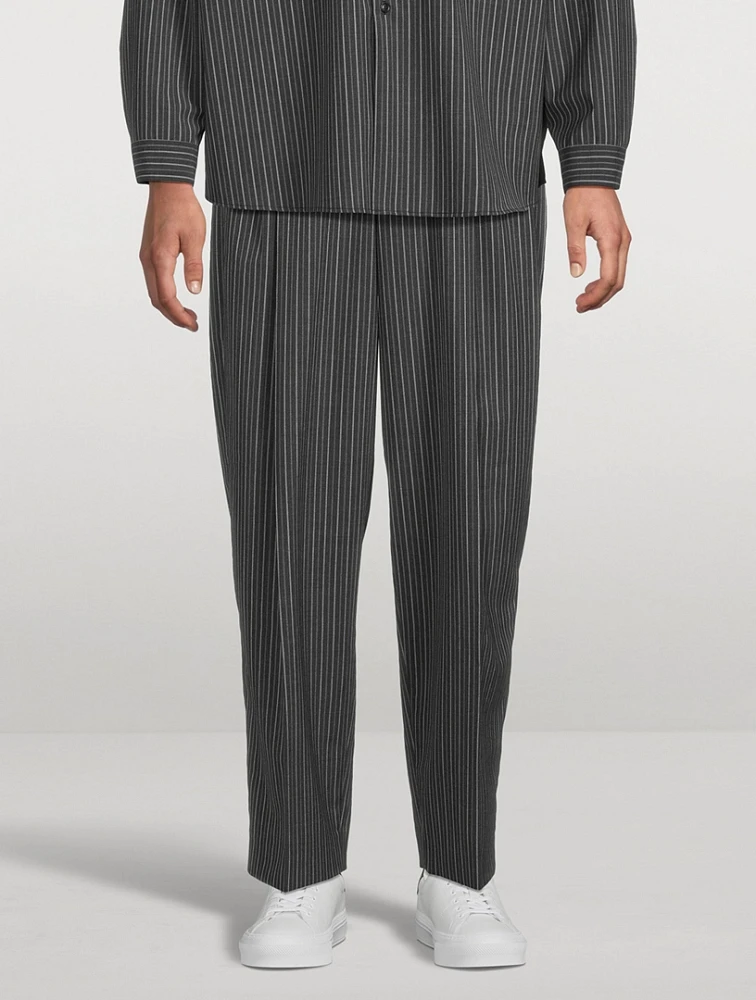 Tapered Trousers Striped Print