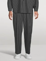 Tapered Trousers Striped Print