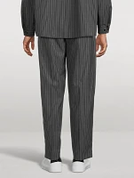 Tapered Trousers Striped Print
