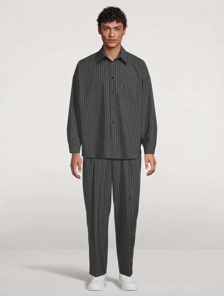 Tapered Trousers Striped Print
