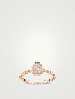 XS Motif Serpent Bohème Rose Gold Ring With Diamonds