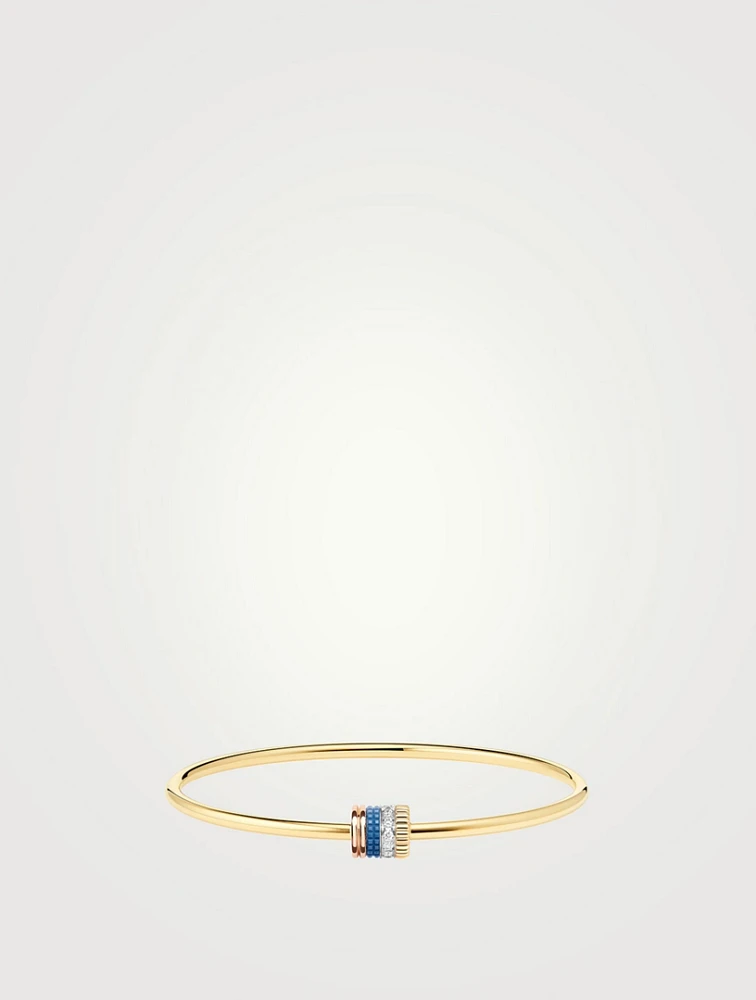 Quatre Blue Edition 18K Gold Bracelet With Ceramic And Diamonds