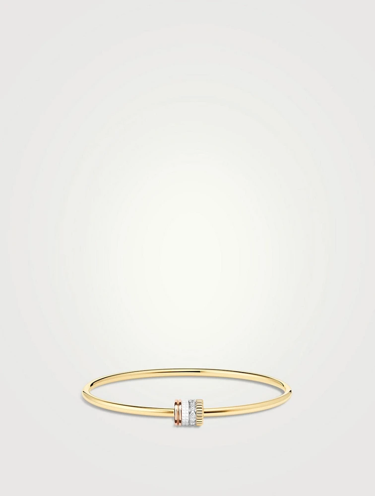 Quatre White Edition 18K Gold Bracelet With Ceramic And Diamonds