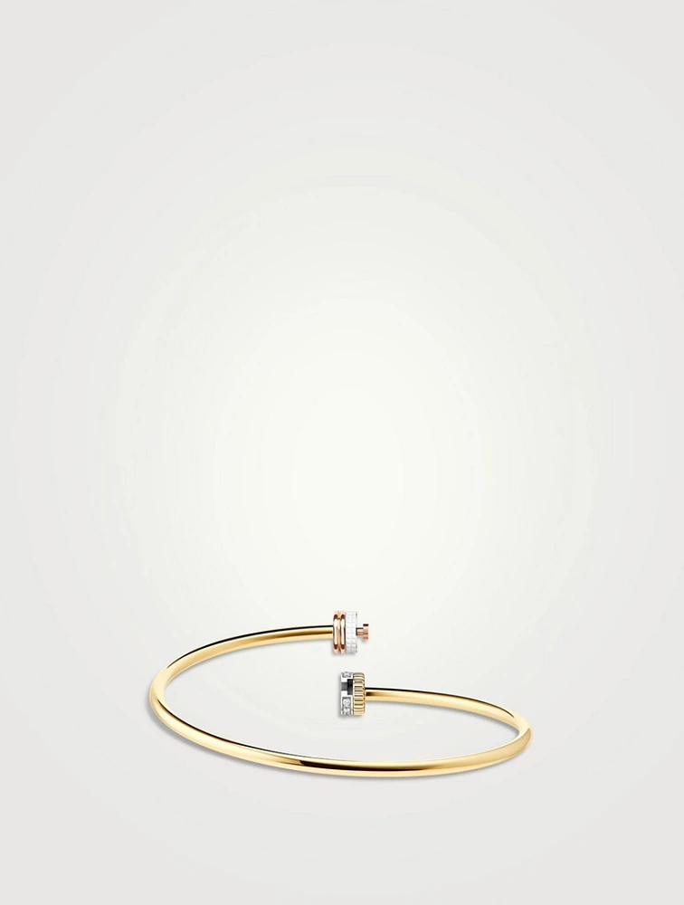 Quatre White Edition 18K Gold Bracelet With Ceramic And Diamonds