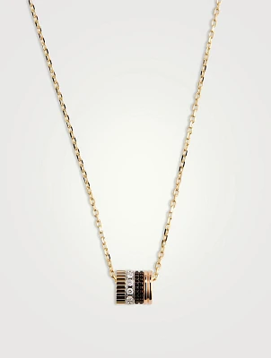 S Motif Quatre Classique 18K Gold Pendant Necklace With Diamonds And PVD