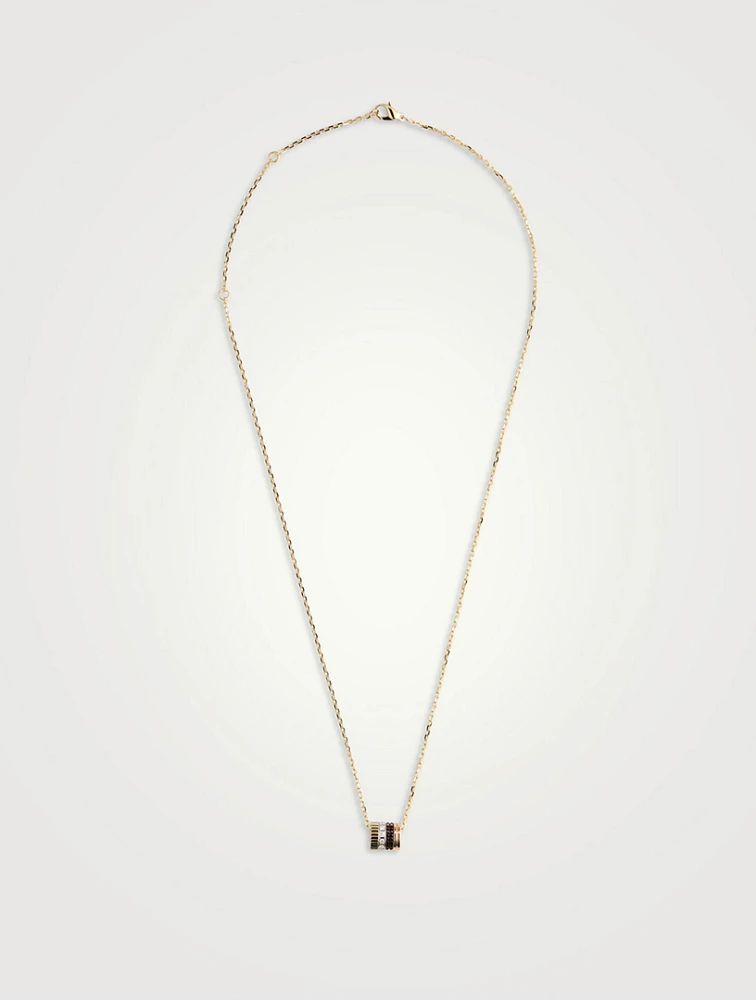 S Motif Quatre Classique 18K Gold Pendant Necklace With Diamonds And PVD