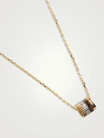 S Motif Quatre Classique 18K Gold Pendant Necklace With Diamonds And PVD