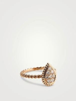 S Motif Serpent Bohème 18K Rose Gold Ring With Diamonds