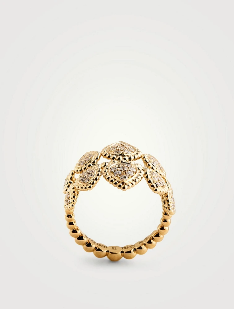 Serpent Bohème 18K Gold Ring With Diamonds