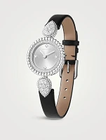 Serpent Bohème Leather Strap Watch With Diamonds