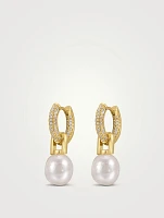 Pavé Pearl Amalfi Huggie Earrings