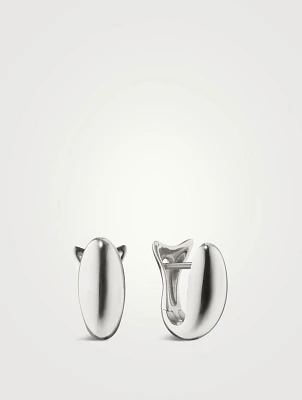 Perseverance Silver Huggie Hoop Earrings