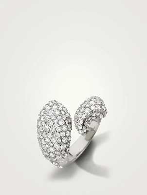 Perseverance Silver Fish Ring With Pavé White Sapphire
