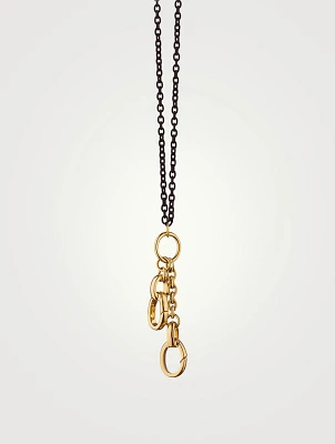 Design Your Own Black Steel And 18K Gold Charm Chain Necklace