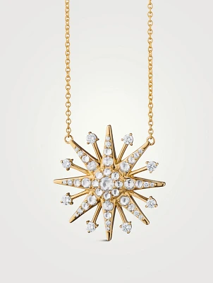 18K Gold Star Necklace With Diamonds