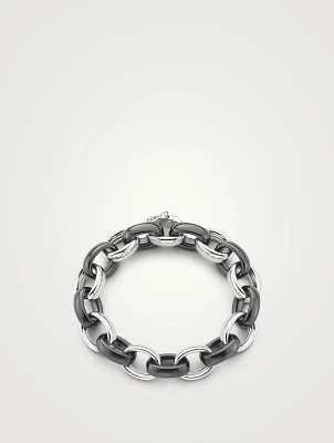 Marilyn Black Ceramic And Silver Chain Bracelet