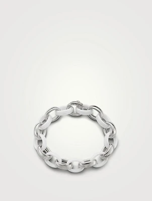 Marilyn White Ceramic And Silver Chain Bracelet