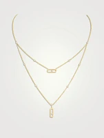 Move Uno Gold Two-Row Necklace With Diamonds