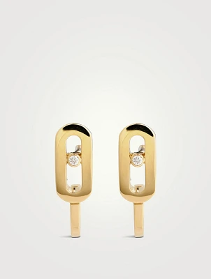 Move Uno 18K Gold Mini Hoop Earrings With Diamonds